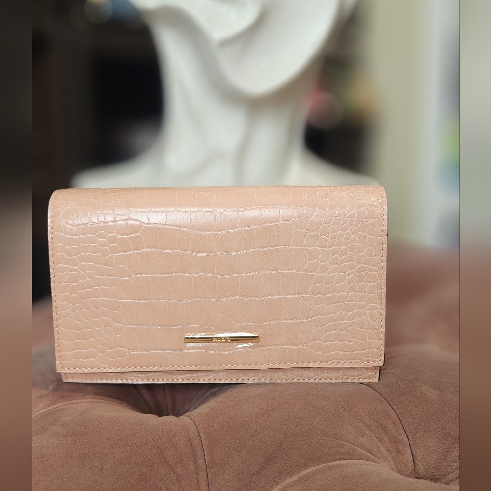 Elegant Pink Croc-Embossed Aldo Women's Crossbody + Clutch